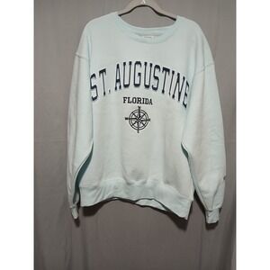 Pacific & Co St. Augustine Florida Sweatshirt‎ Light Blue Compass Graphic Large